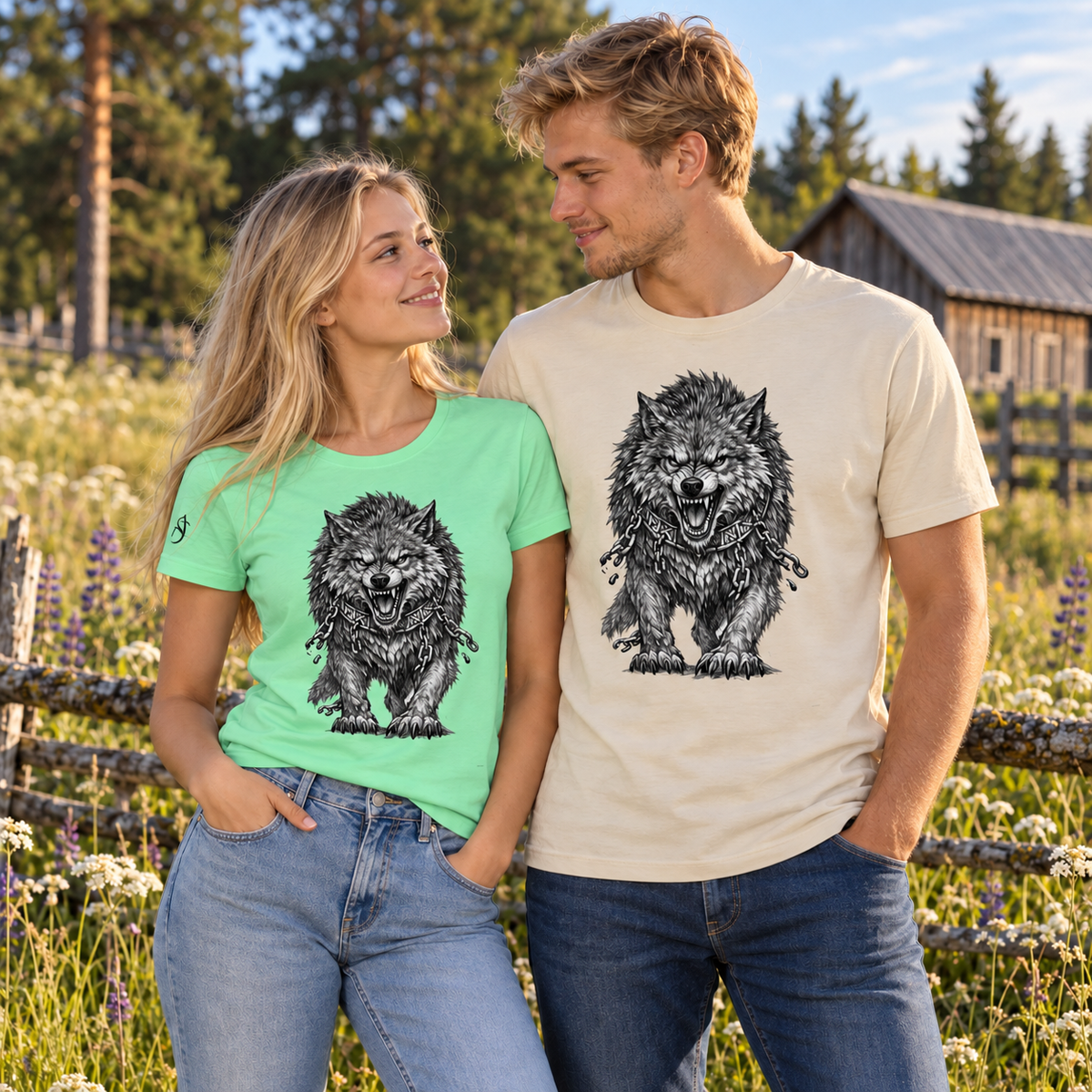 Fenrir T-Shirt, Norse Mythology Wolf, Viking Graphic Tee, Pagan Legend Gift